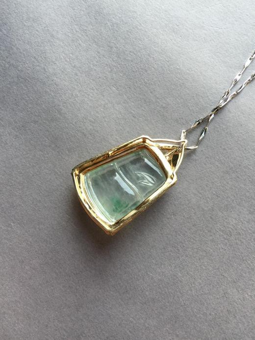 玻璃种翡翠飘花节节高18k黄金白金钻石镶嵌 商品图4