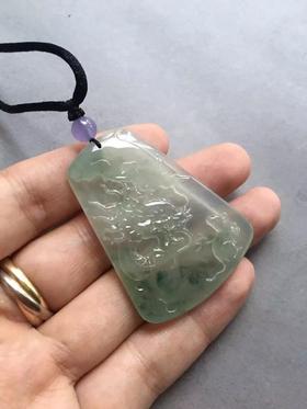 翡翠高冰种飘花子鼠辰龙龙牌