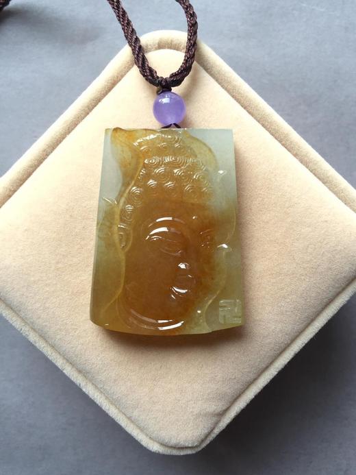 翡翠释迦牟尼，冰种黄翡俏色雕刻 商品图4