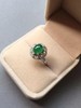 冰种阳绿翡翠蛋面戒指18k白金钻石镶嵌 商品缩略图4
