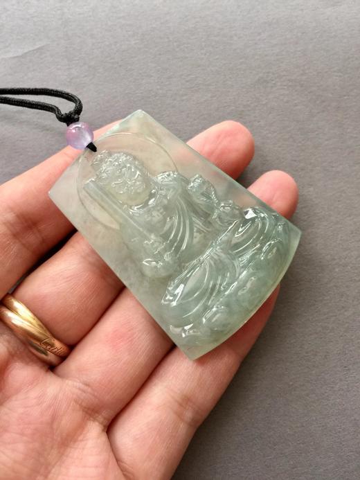 翡翠糯冰种不动尊菩萨牌 商品图4