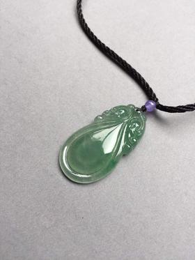 冰种晴水飘阳绿翡翠福至心灵