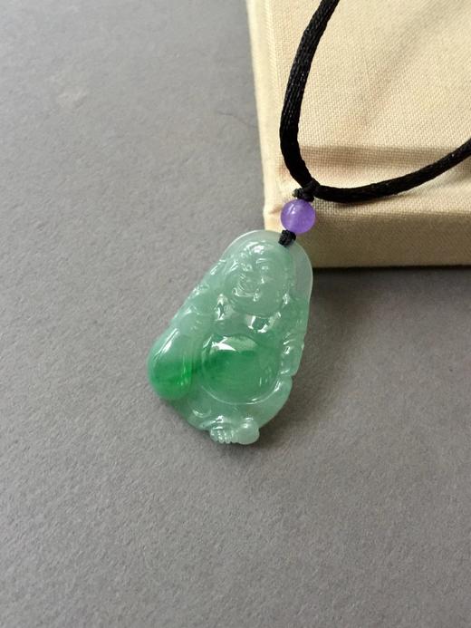 翡翠冰种阳绿逍遥佛弥勒佛 商品图0