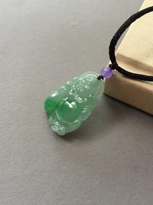 翡翠冰种阳绿逍遥佛弥勒佛 商品图1