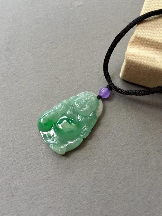 翡翠冰种阳绿逍遥佛弥勒佛 商品图2