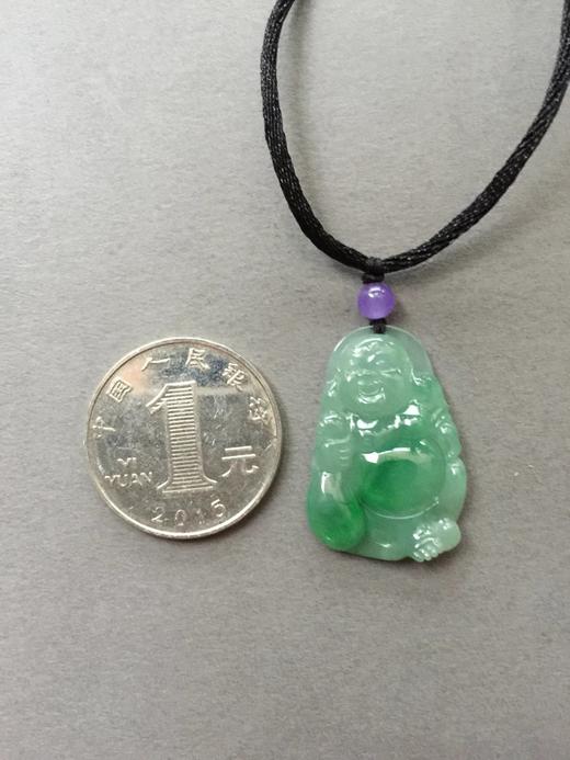 翡翠冰种阳绿逍遥佛弥勒佛 商品图3