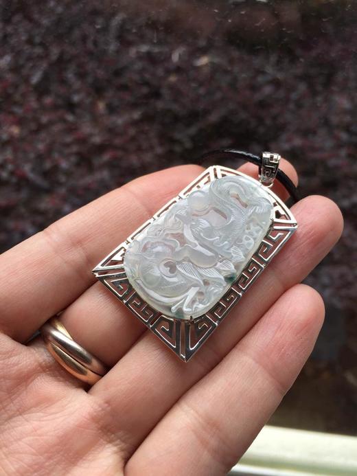 冰种龙牌18k白金镶嵌 商品图0