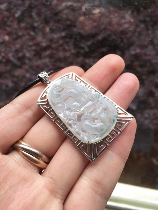 冰种龙牌18k白金镶嵌 商品图1