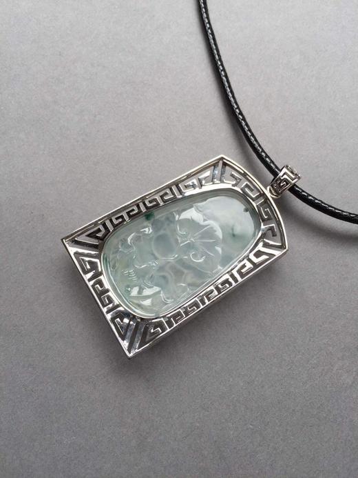 冰种龙牌18k白金镶嵌 商品图4