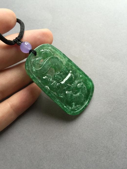 翡翠冰种满绿龙牌 商品图2