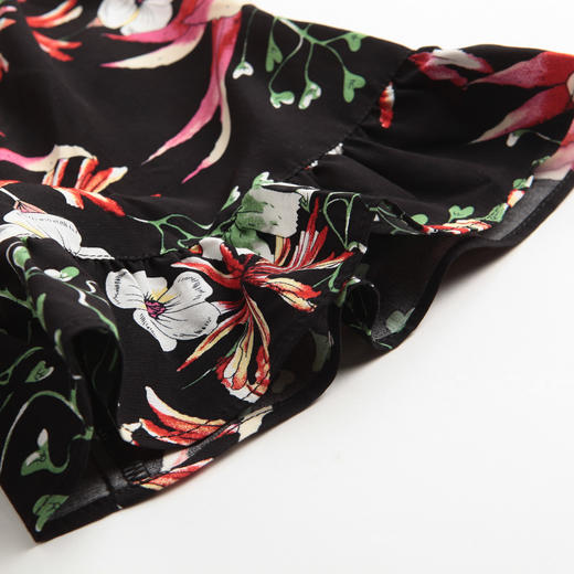 水淼大码女装2016新品夏装时尚创意红绿花个性显瘦t恤s2046k6612