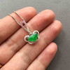 18k白金钻石红宝石镶嵌翡翠冰种阳绿心，如意吊坠 商品缩略图4