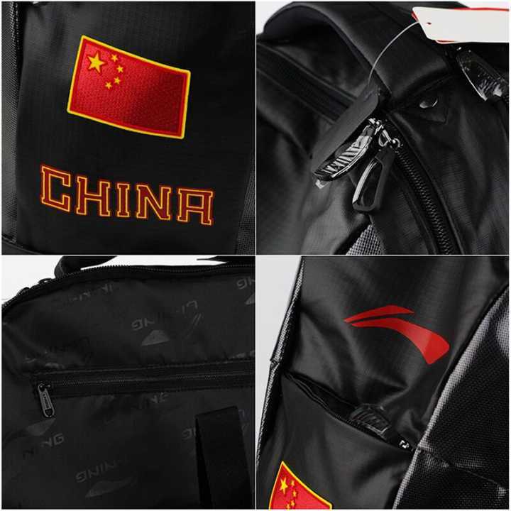 lining李宁absl398国家队用双肩背包球包带国旗