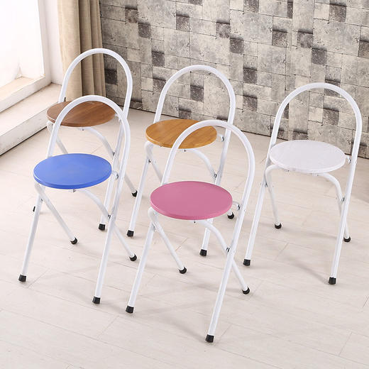 【椅子】家用便携式可折叠椅时尚餐椅休闲椅办公会议椅简约折叠凳 商品图0