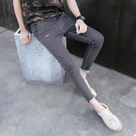 【服饰鞋包】男装韩版男士弹力裤修身小脚裤子 薄款九分牛仔裤男