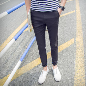 【服饰鞋包】。春夏新款男式休闲裤青年男装韩版修身小脚裤男西裤潮流长裤子