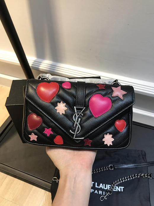 ysl爱心真皮mini版链条包可放plus