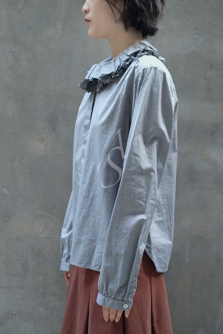 margaret howell 浅灰色拉夫领长袖衬衫