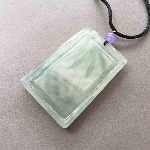 翡翠冰种飘花不动尊菩萨牌 商品图4