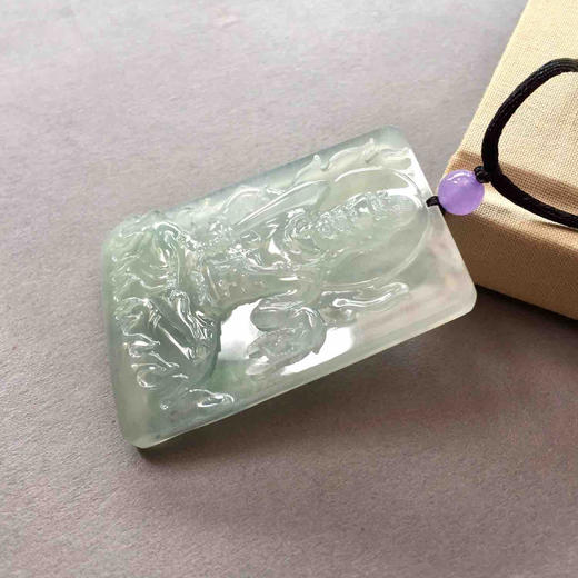 翡翠冰种飘花不动尊菩萨牌 商品图1