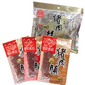 【休闲食品】唯新 17g原味猪肉脯*3袋+72g原味猪肉丝 组合装