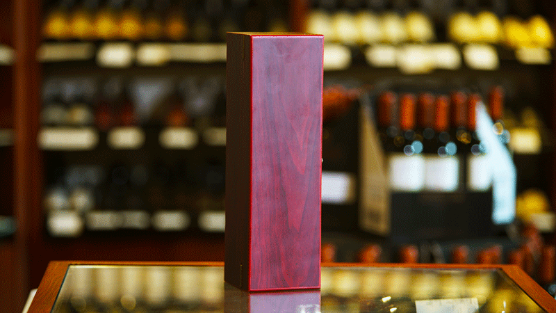 单支暗红色木盒 Red wooden box, single bottle