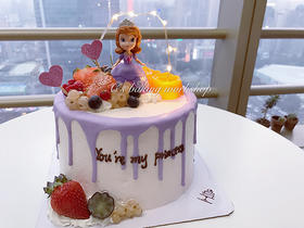索菲亚公主+灯饰款 忌廉蛋糕（默认自提，收费配送请联系客服）