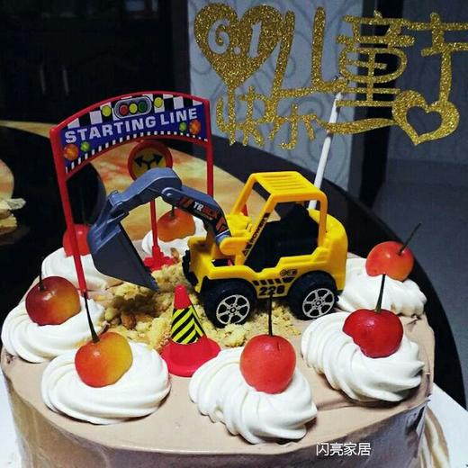 工程车/挖掘机/压路机玩具 儿童生日蛋糕装饰摆件 6个装 商品图12