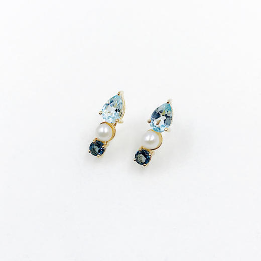 北京仓｜TASHI-Topaz-天然托帕石 珍珠 耳钉［加拿大设计师］ 商品图1