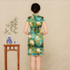 HB8708荷花绿复古修身桑蚕丝旗袍 商品缩略图1