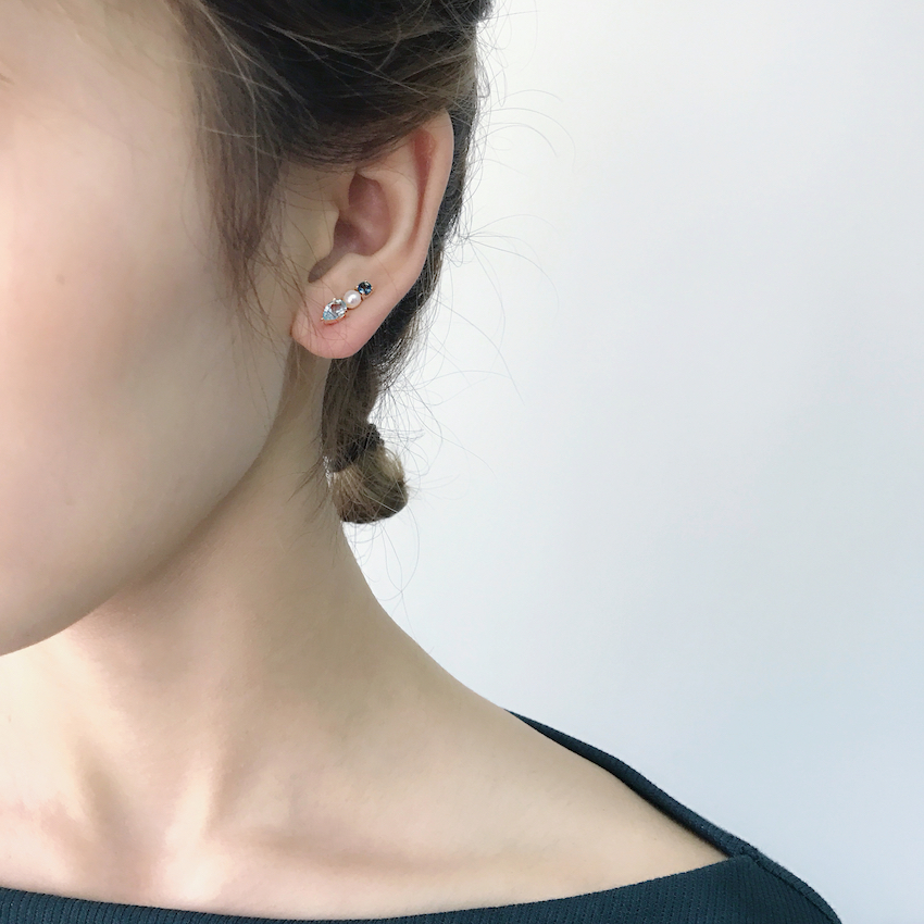 北京仓｜TASHI-Topaz-天然托帕石 珍珠 耳钉［加拿大设计师］