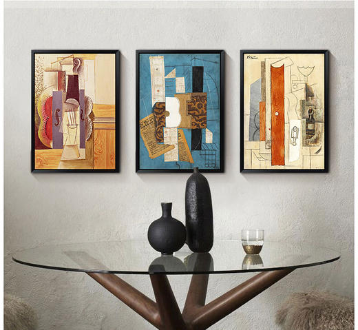 毕加索现代抽象装饰三联挂画B156 商品图0