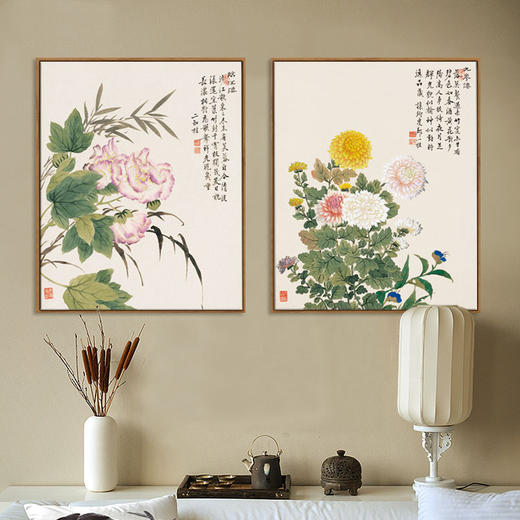 现代中式花卉装饰挂画B133 商品图0