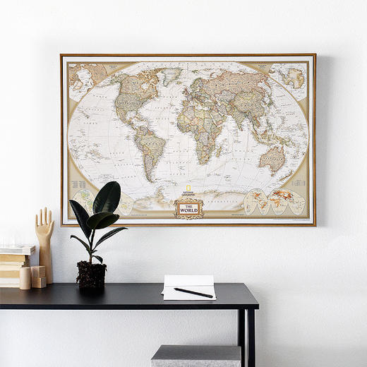 美式复古世界地图装饰挂画B068 商品图1