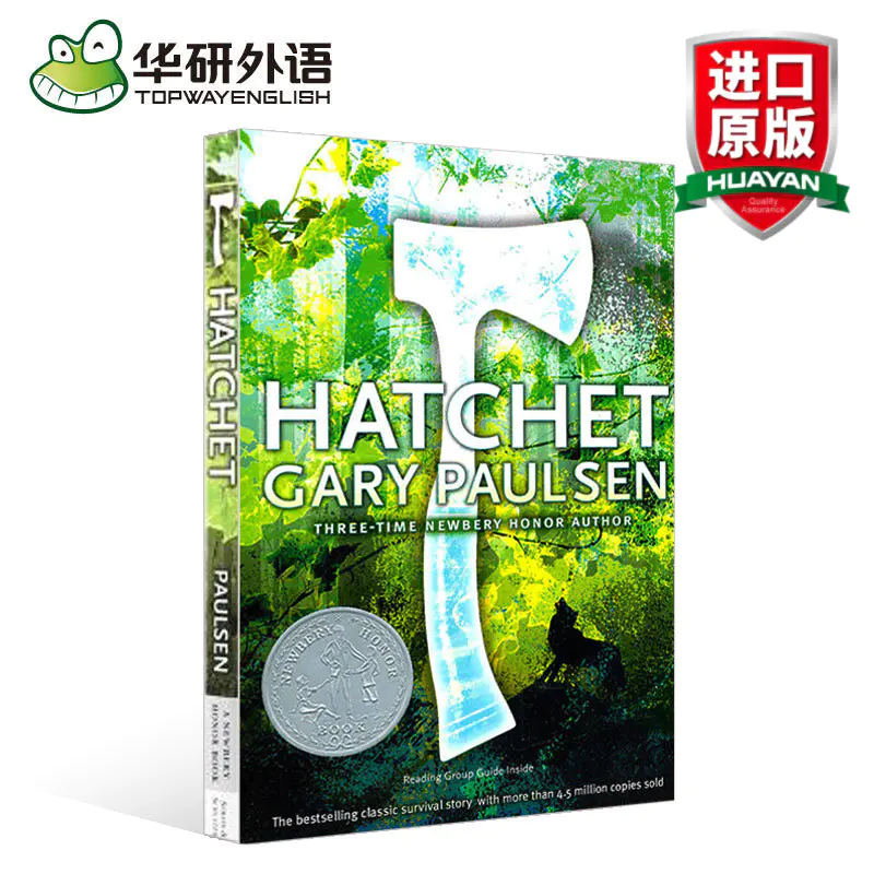 正版手斧男孩英文原版小说hatchet 短斧纽伯瑞奖进口英语书籍全英文版儿童绘本大奖一个小男孩和一把手斧的荒野生存