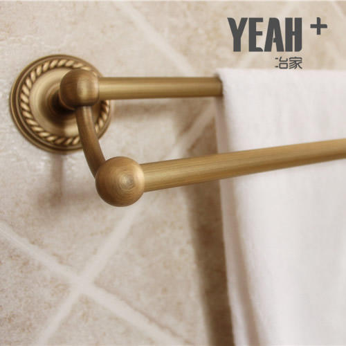 冶家全铜复古双杆毛巾架，哑光复古铜色 商品图1