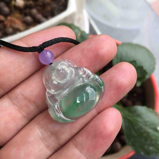 高冰种阳绿俏色弥勒佛 商品图7