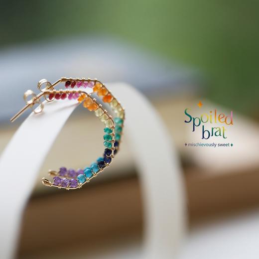 几何形 彩虹耳钉 商品图1