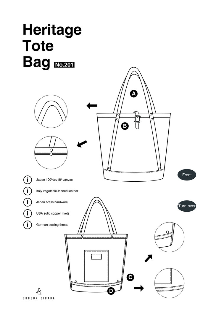 broodxcicada复古托特包全黑款手提单肩包男女款