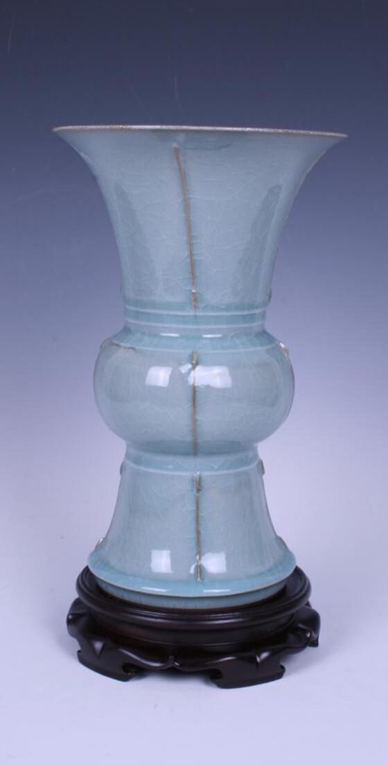 【花觚】纹饰繁密 古朴典雅 龙泉青瓷大师张晞柴烧作品