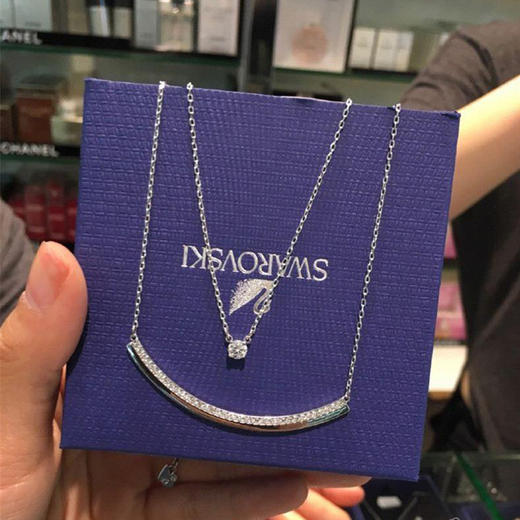swarovski 施华洛世奇 微笑单钻双层项链