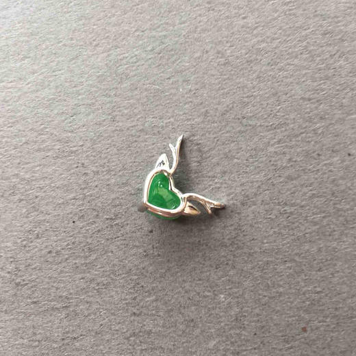 冰种阳绿翡翠鹿18k白金镶嵌 商品图4