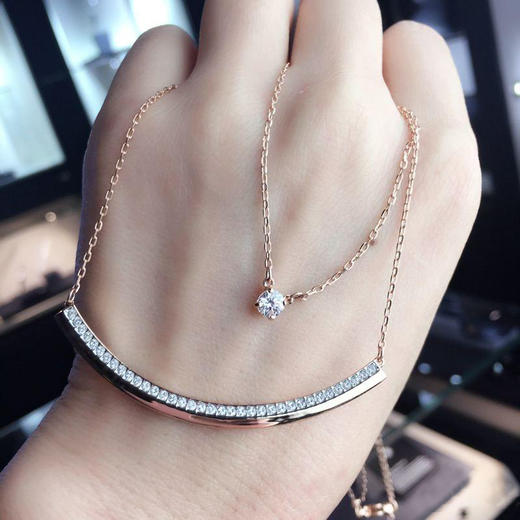 swarovski 施华洛世奇 微笑单钻双层项链