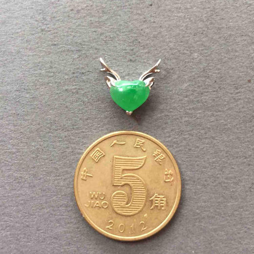 冰种阳绿翡翠鹿18k白金镶嵌 商品图3