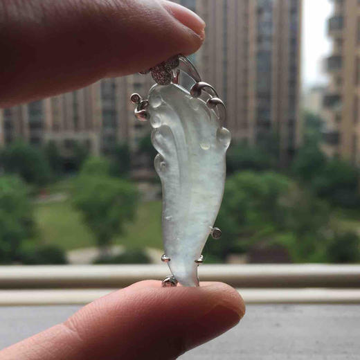翡翠冰种浪花儿吊坠胸针两用款18k白金钻石镶嵌 商品图8