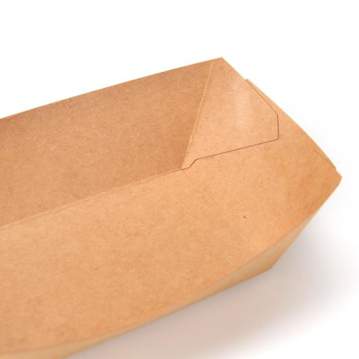 喇叭花牛皮纸船盒一次性鸡米花盒薯条盒烤翅炸鸡块盒子防油250只 商品图4