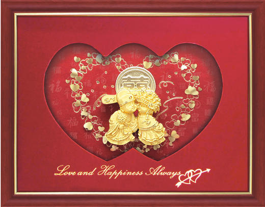 【彼达思】24K金箔画 双喜娃娃 商品图1