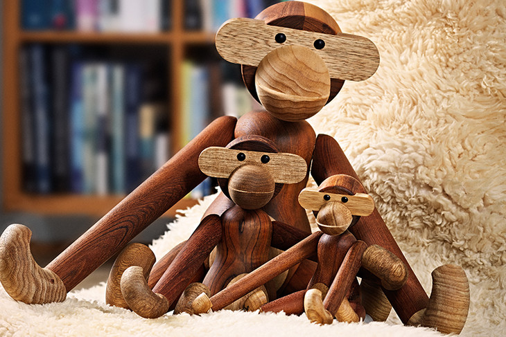 丹麦kaybojesen木质小猴玩偶