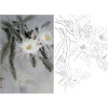 竖幅工笔花鸟白描底稿-周中耀-昙花《一瞬亦永恒》-多种白描尺寸可选-ZT11 商品缩略图0