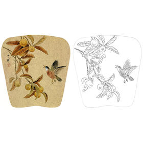 工笔花鸟白描底稿-周中耀小品《不为果来》-多种白描尺寸可选-ZT12